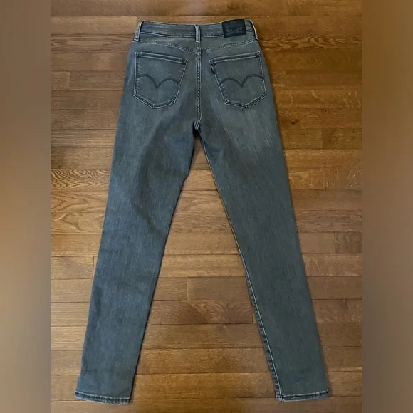 Levi’s 721 High Rise Skinny Jeans Size 27 Stretchy Grey Measures W26 L29 - Picture 2 of 10